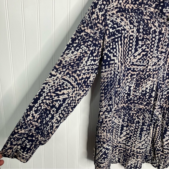 Tyler Boe Top Blouse‎ Large 100% silk Colorful Geometric Workwear Spring Women’s - Picture 4 of 9